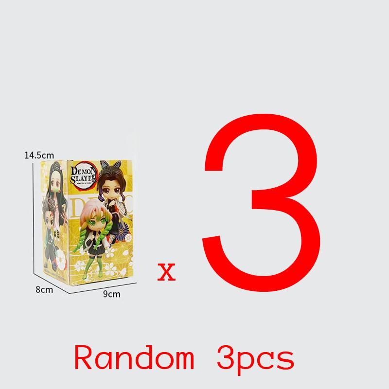 8pcs/Sets Q Posket Figure  Demon Slayer Mini Figurine Kimetsu No Yaiba Small PVC Dolls Desktop Decoration