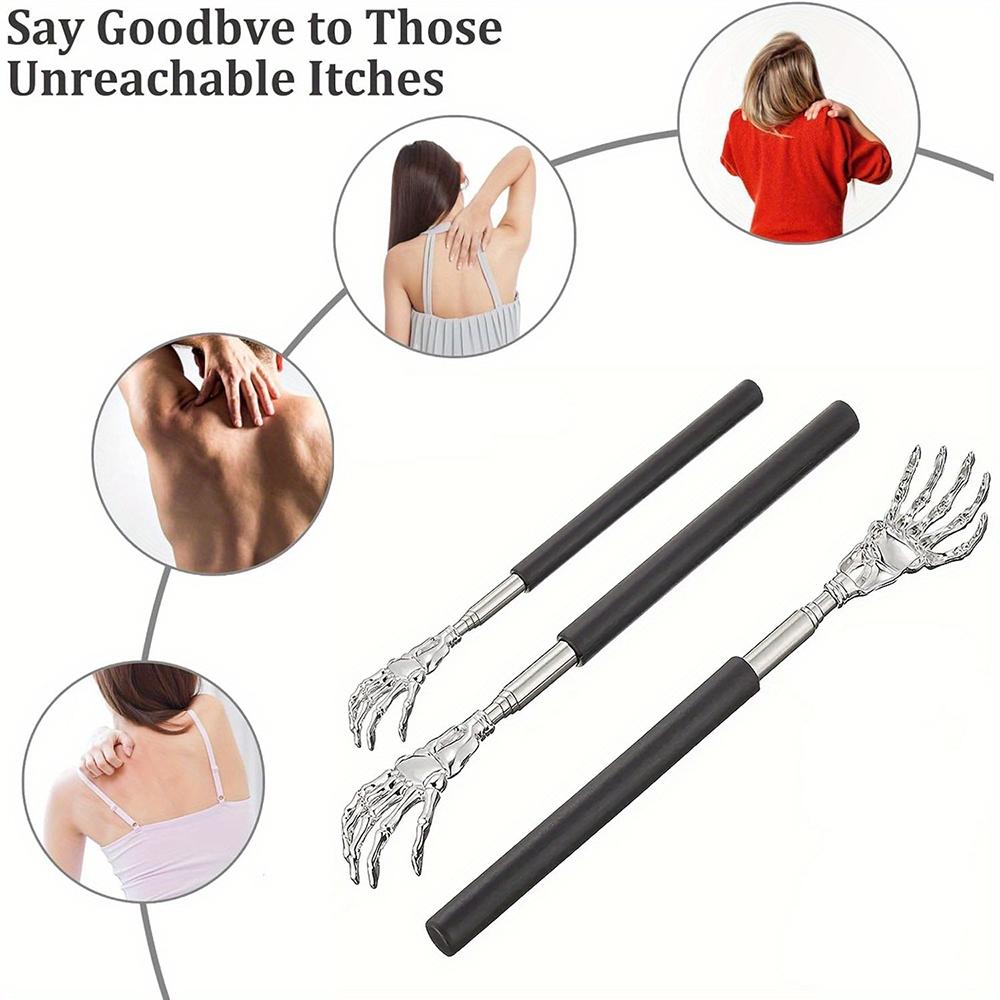 Portable Stainless Steel Back Scratcher Telescopic Scratching Massager with Comfort Grip Handle Health Product Hackle Handicraft