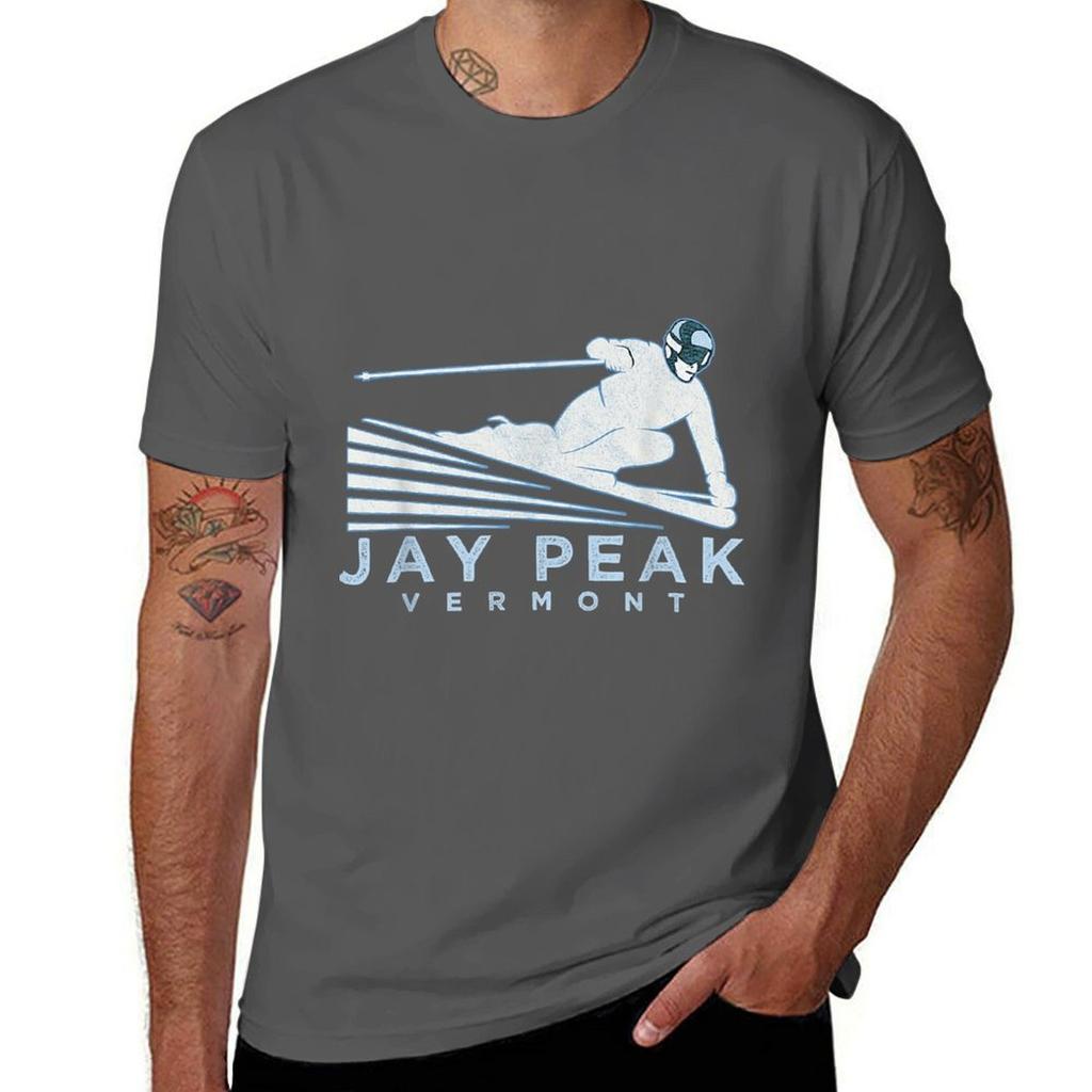 T Snow  Peak Ski Dark Shirts Vintage With Ski Tshirt Vermont Shirts Retro T Humor Jay Funny Prints Illustration
