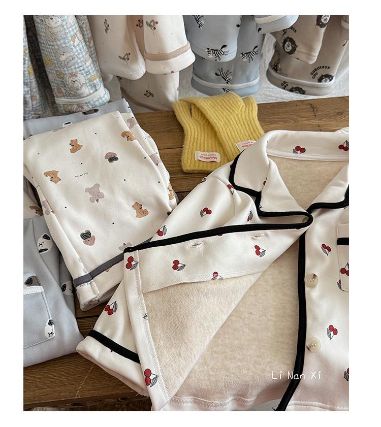 88233 Kids' Warm Fleece Pajama Set 2025 - Boys' Winter Homewear