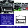 For Renault Scenic 2003-2009 Carbon Fiber Central radio CD control panel Trim Cover Car Accessories Interior Decorative Stickers