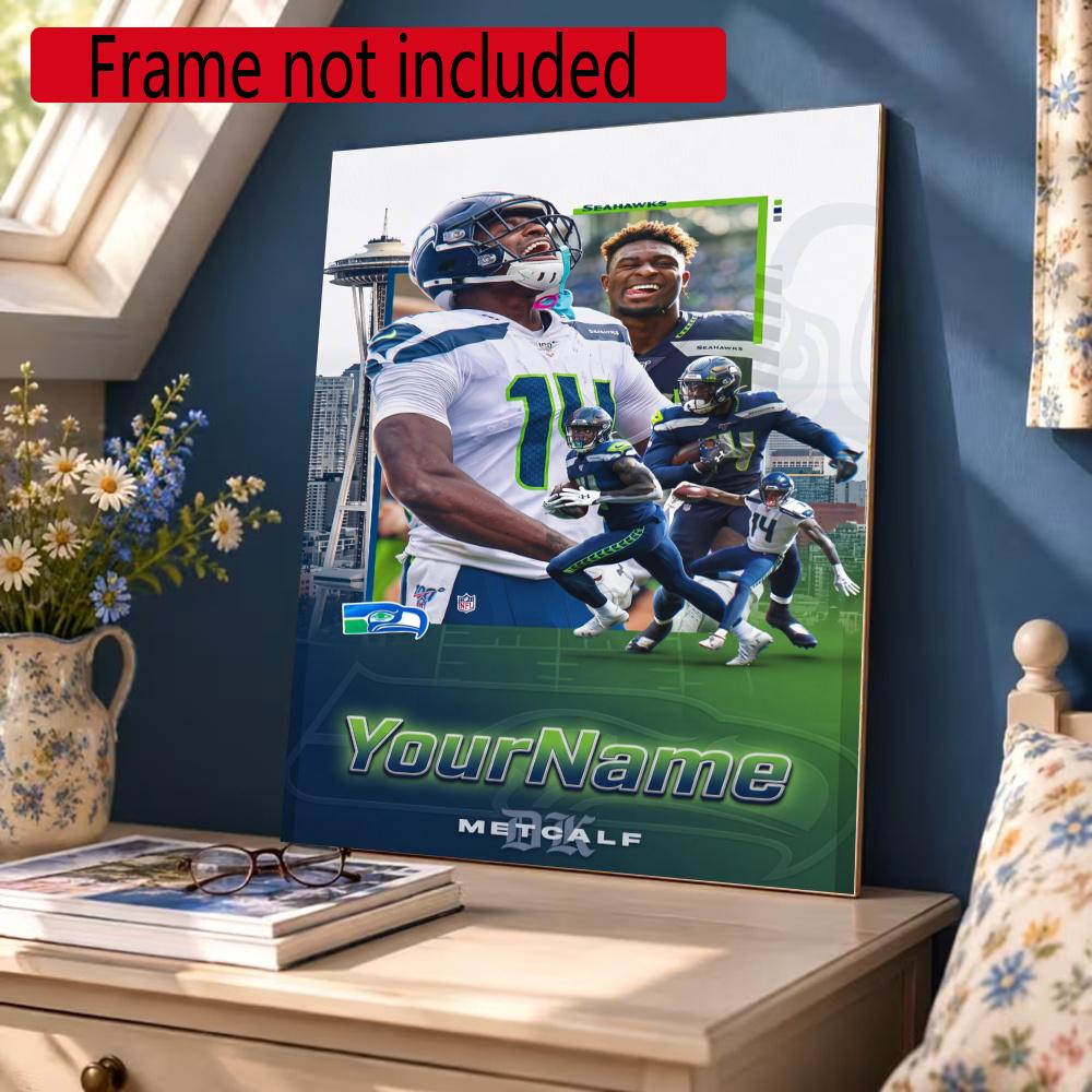 Seattle Seahawks Personalized Text Diamond Painting Round Diamond Mosaic Rhinestones Diamond Embroidery Craft Kit Wall Decor Without Frame