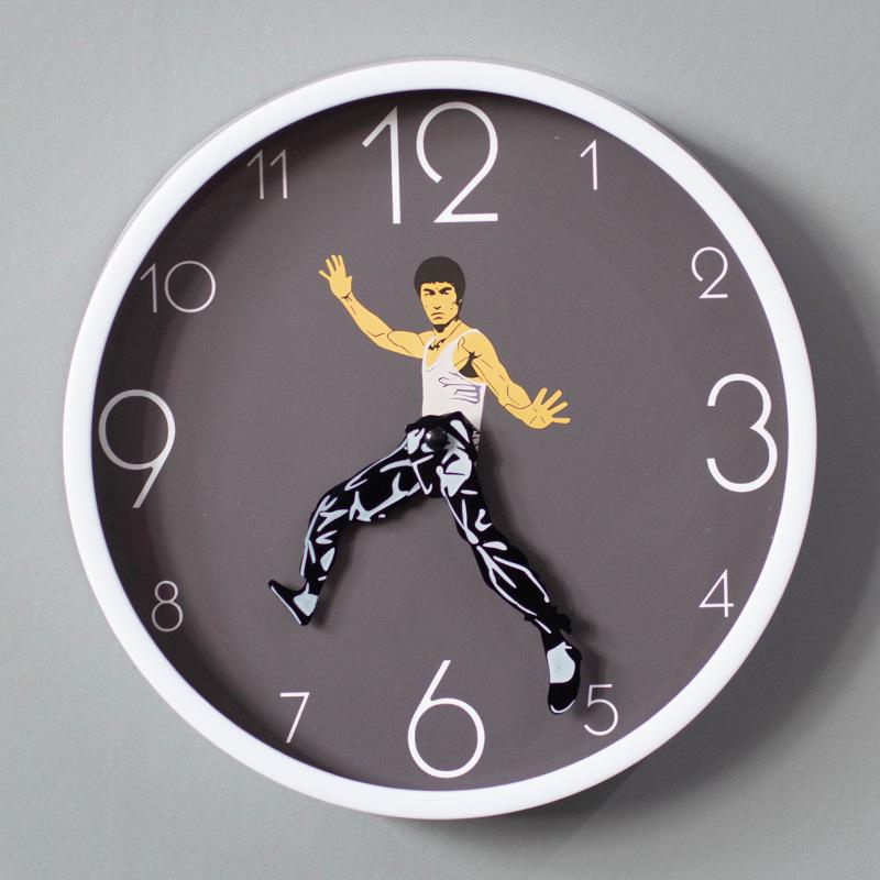 

10 Bruce Lee Kung Fu Silent Wall Clock: Unique, Decorative, Round Design