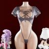 Sexy One-piece   Hollow Open Bra Baby Doll Cosplay Bodysuit Sexy Women's Sex Clothes Crotchless Exposed Navel Erotic Costumes