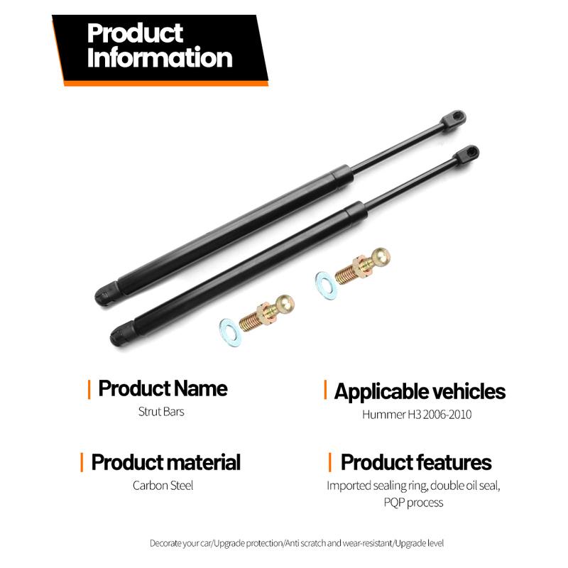 Paire de vérins de capot avant pour Hummer H3 2006-2010 2 pièces Barres de support de levage Amortisseurs à ressort à gaz Tige de couvercle de moteur 25794896 PM3171