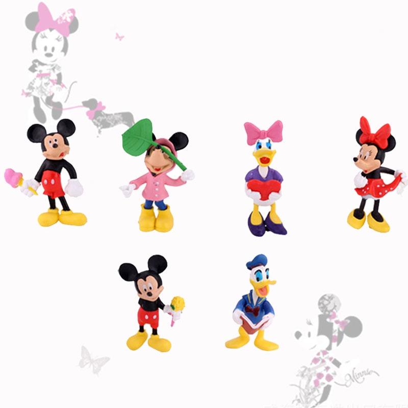 6pcs/set Disney Minnie Mouse Pvc Figurines For Cake Decoration And Children Gift