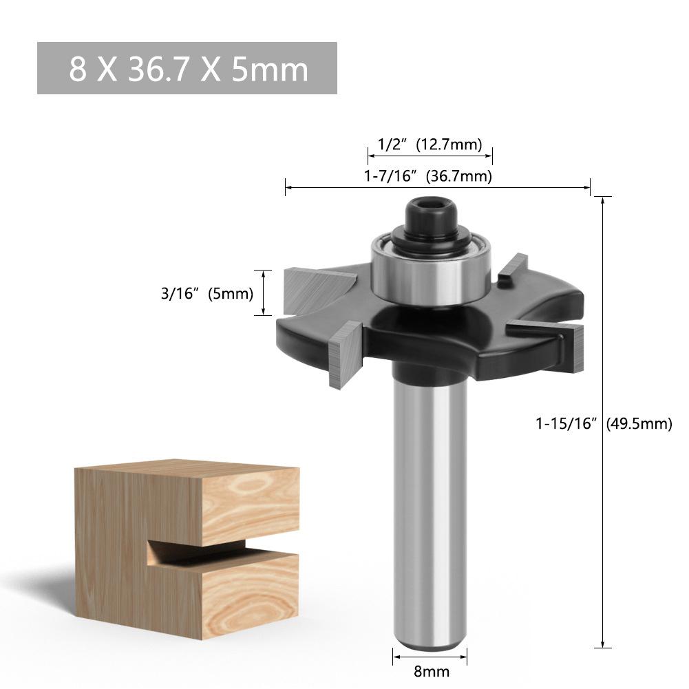 For DIY Woodworking Ball Bearing Cutter Router Bits Ball Bearing T-Slot Cutter Cutter Anti-Rebound Design For Drawer Making