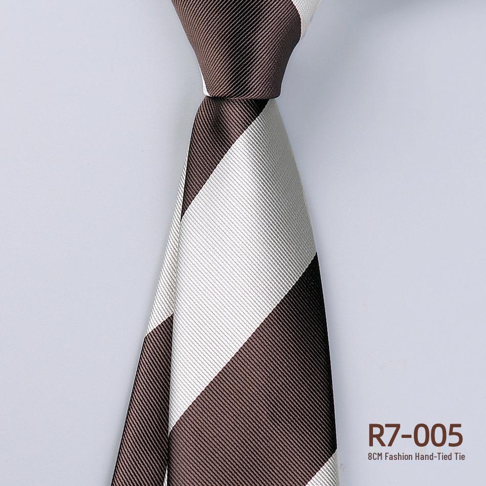 Versatile Retro Striped Tie for Men - Hand-Knotted British Korean Style In Brown, Green, and Blue for Business and Formal Wear.