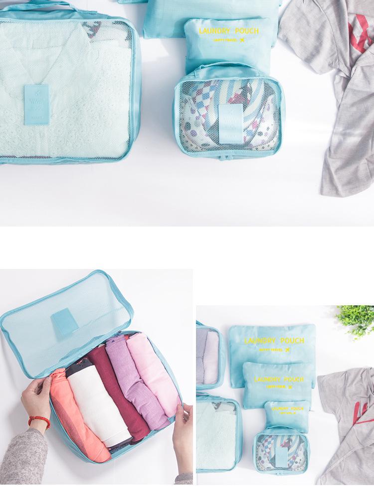 Travel Bag 6-Piece Set: Oxford Cloth Organizer for Underwear, Bras, and Shoes