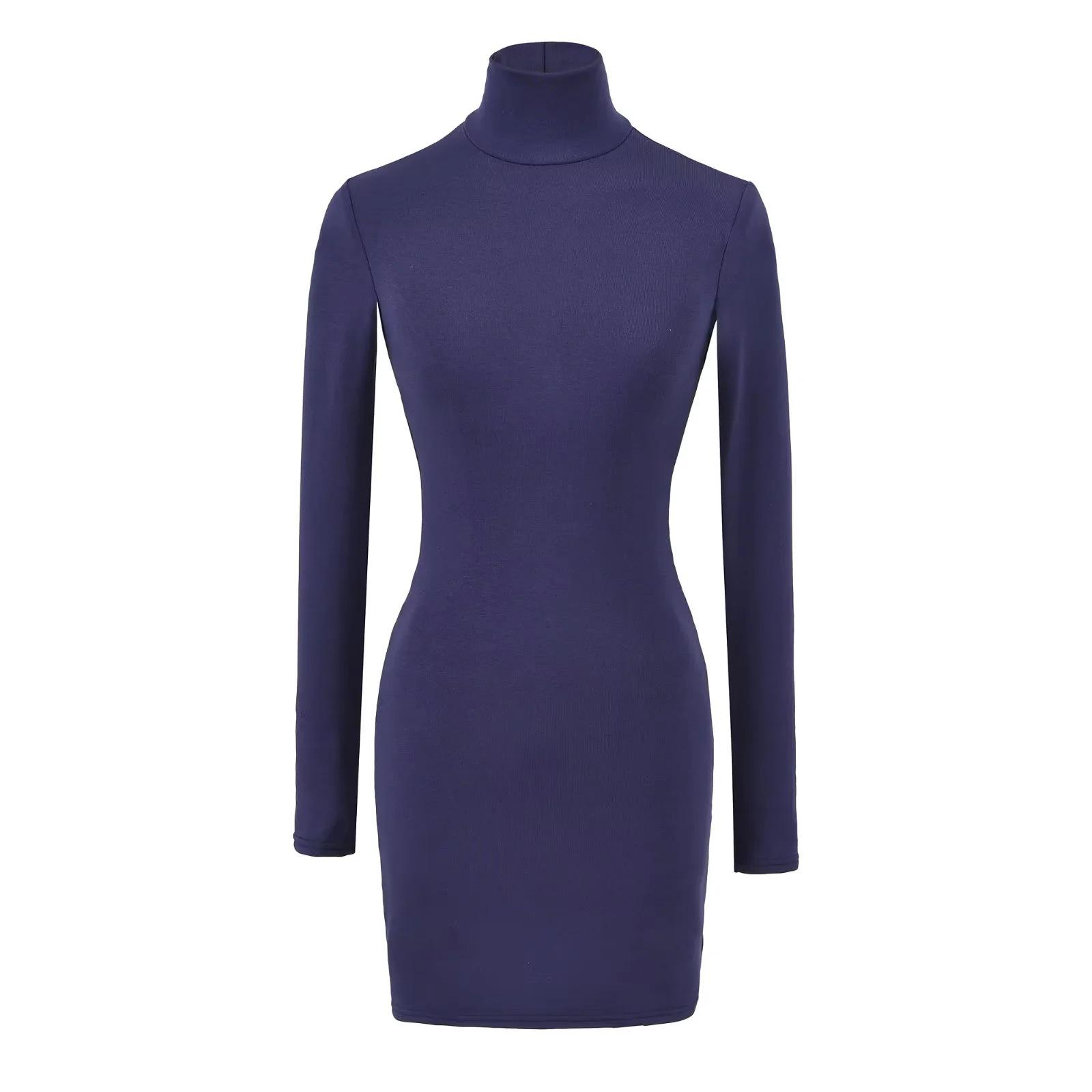 Spicy Girl Velvet Turtleneck Bodycon Skirt - Winter 2025 Design Small