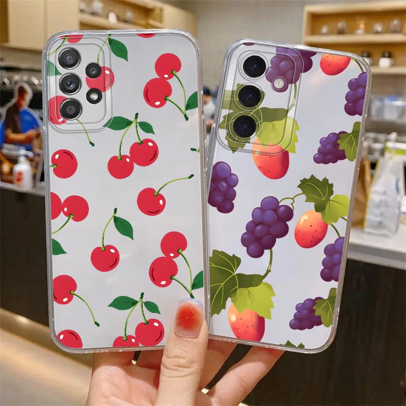 Case for Samsung Galaxy S26 S23 Ultra S25 Edge S21 S24 S22 FE S20 Plus Note 20 Ultra 10 Phone Cover Simple Fruits