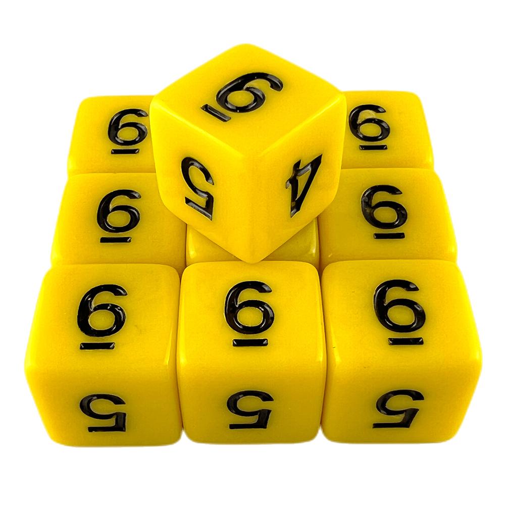 Polyhedral Dice 10pcs 6 Sided Dice Digital Dice for DND Role Playing Game Board Game Accessories