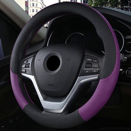100% DERMAY Brand Leather Steering Wheel Cover Non-slip for Renault Megane 2 II MK2 2002-2009 Car Styling Auto Accessories