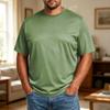 Men's Big Size Comfortable Breathable Casual Loose Fit T Shirt Top Soft Fabric Short Sleeve Crew Neck Tee for Everyday Wear
