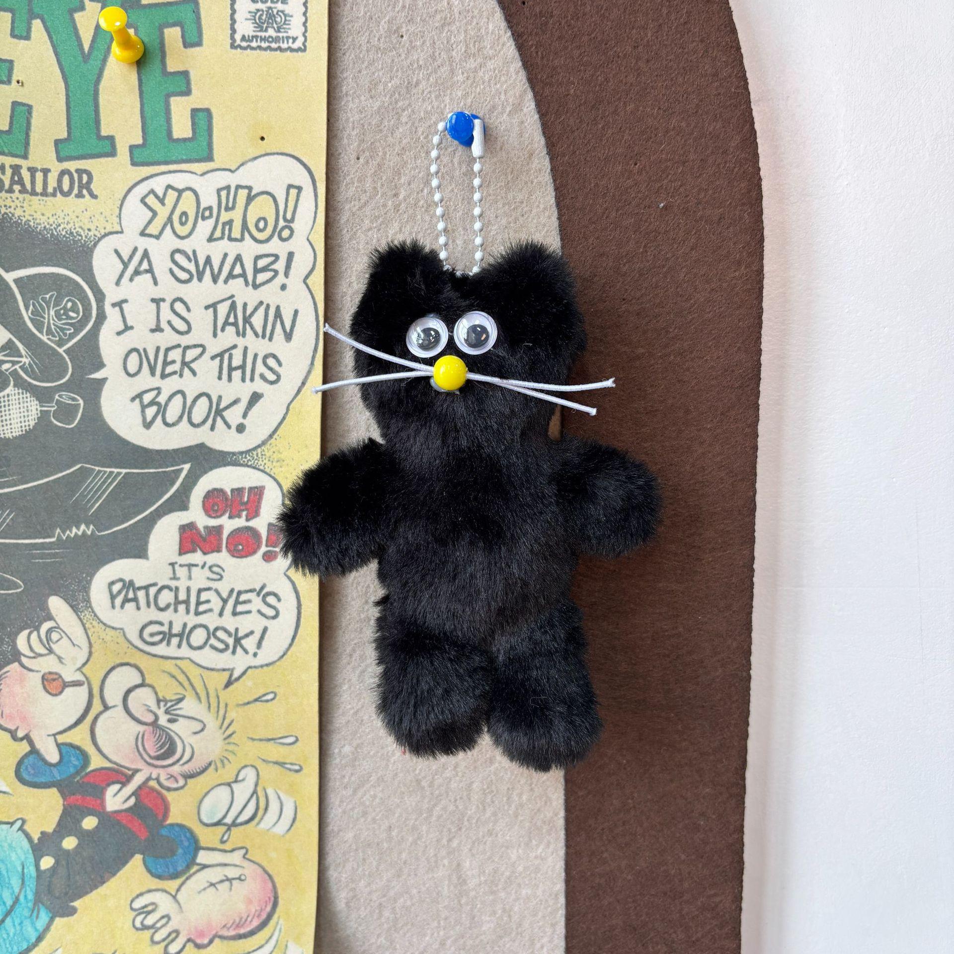 

Xiaohongshu Little Black Cat Handmade Keychain Pendant Gift Set 12cm