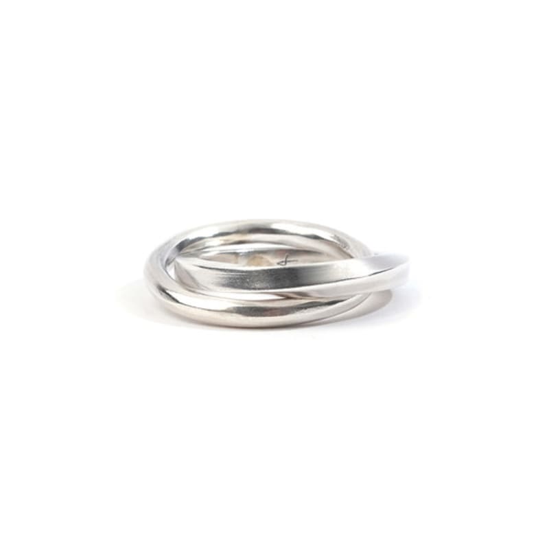 SEWNSWEN SILVER DOUBLE TWIST HAMMERED RING