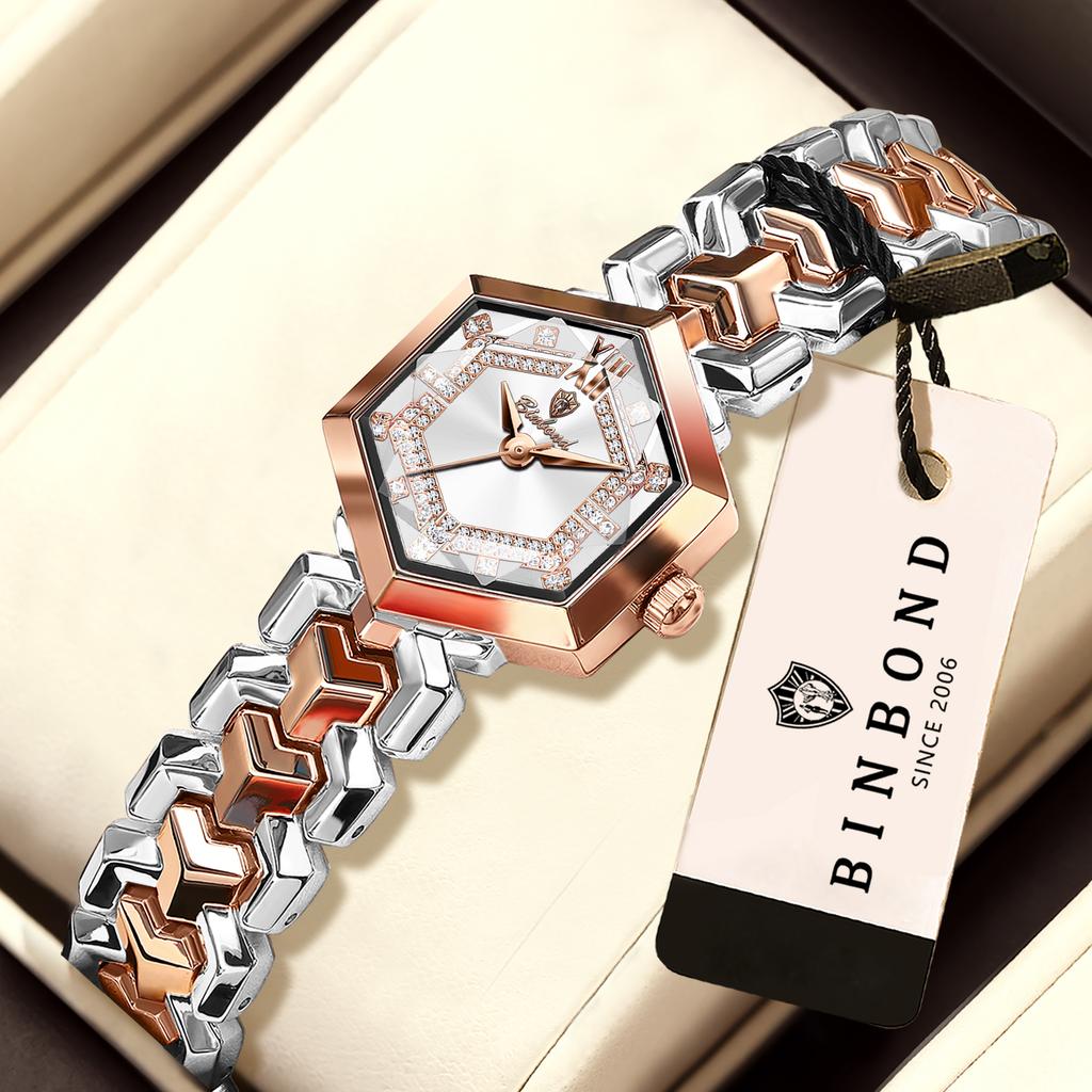 BINBOND Free Ship Orginal Luxury Quartz Watches For Women Precise Durable Waterproof Ladies Watch Casual Wristwatch Reloj
