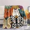 1Pc Butterfly Print Flannel Blanket, High quality Comfortable for All Seasons, Home Decor, Warmth and Comfort, Perfect for Christmas Gifts
