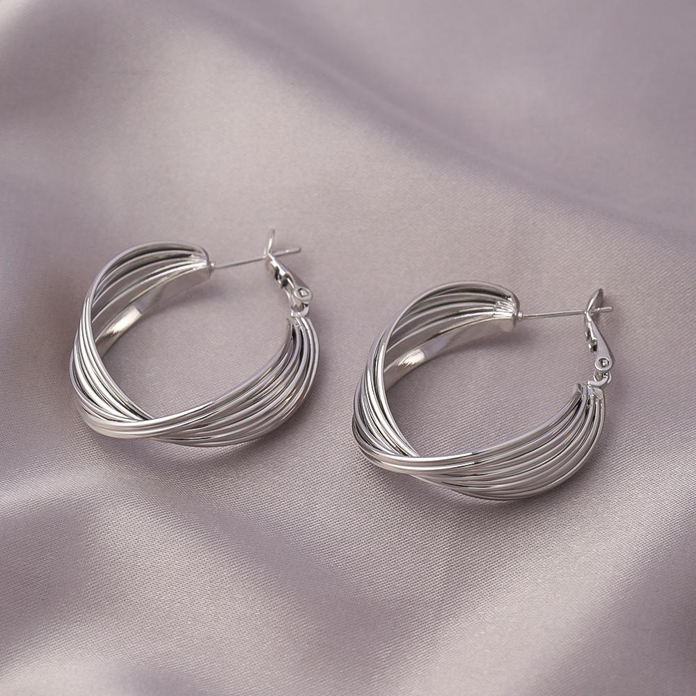 Exaggerated Twisted Hoop Earrings: Trendy Women's Fashion Jewelry