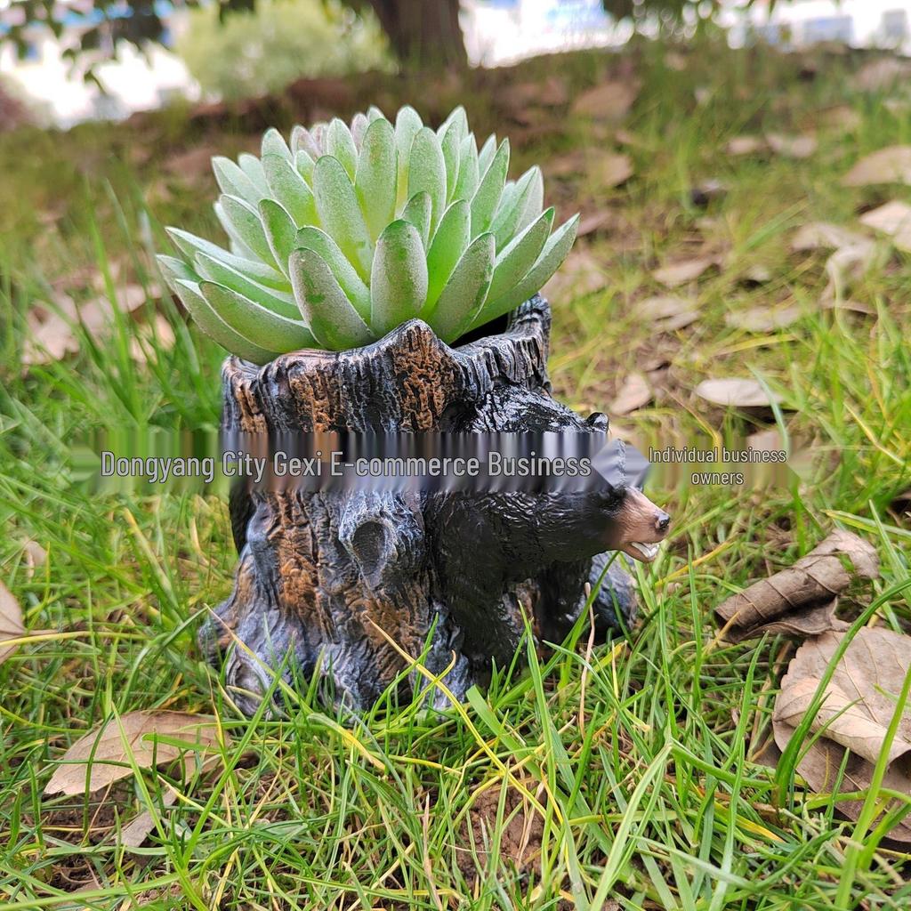 Bedårande sittande stor mage blomkruka skulptur för trädgård eller gräsmatta