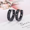 Classic Black Zircon Ear Buckle Earrings Street Simple Daily Men's and Women's Hip Hop Earrings