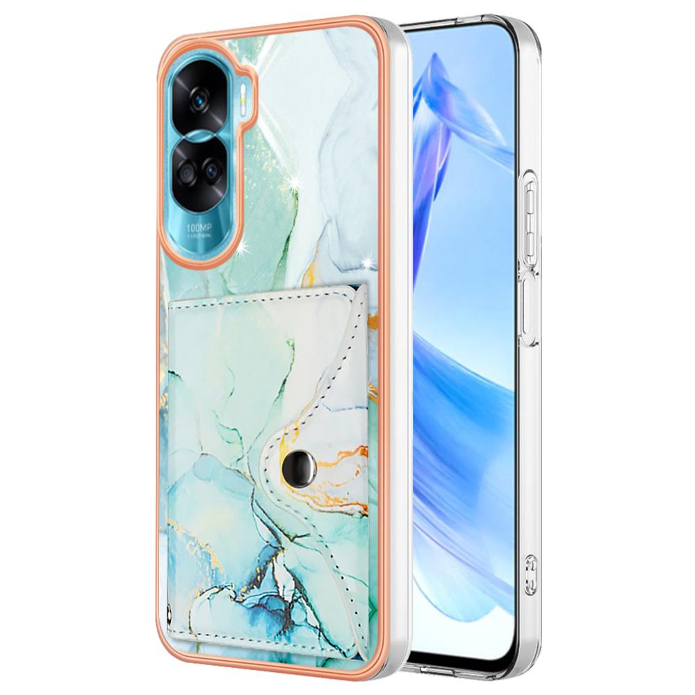 YB Leather Coating Series-9 for Honor 90 Lite 5G/X50i 5G Case Card Slot Kickstand PU+TPU IMD Phone Cover