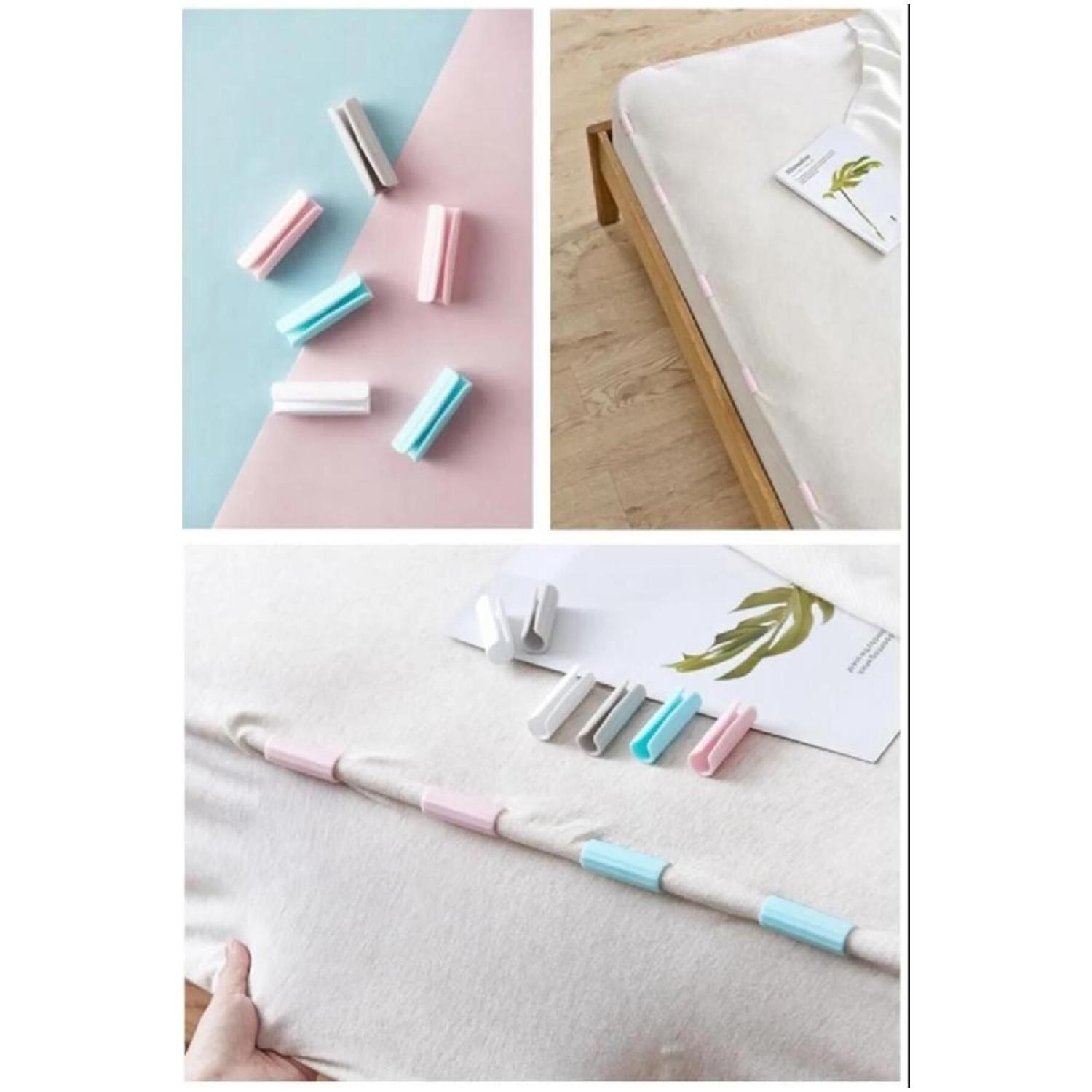 

Наматрацник із 12 предметів і тримач для простирадла, стабілізатор, нековзкий органайзер для підодіяльників із затискачами білий