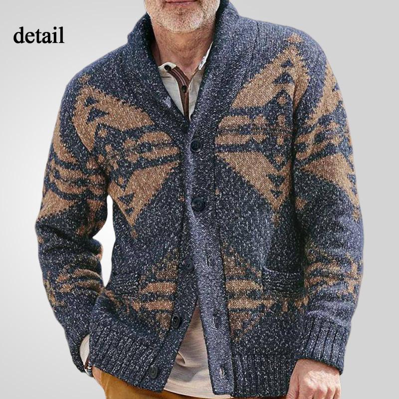 Men's Casual Cardigan Sweaters Vintage Shawl Collar Long Sleeve Knit Button Down Cardigans With Pockets Fall Winter Sweater Knitted Outwear for Men