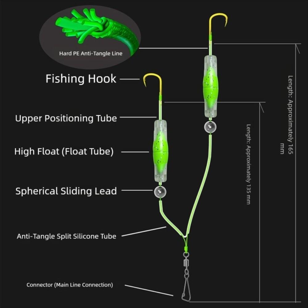 2pcs suspension Fishing Hair Rigs hook Anti bottom Carp Rigs fishing lure  Fishing Tackle