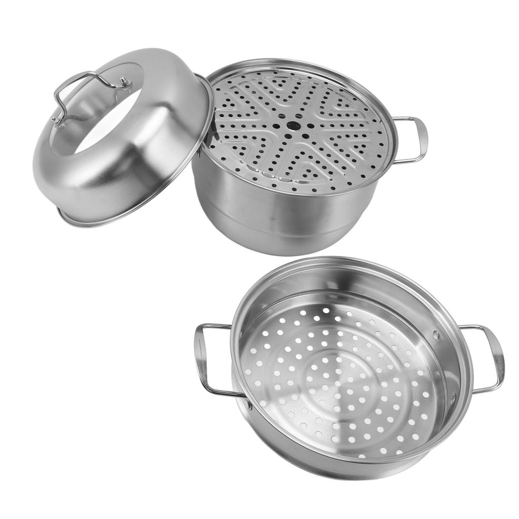 Stainless Steel Steam Pot with Handles On Both Sides Multi Layer Thick Steam Pot Cookware Pot with