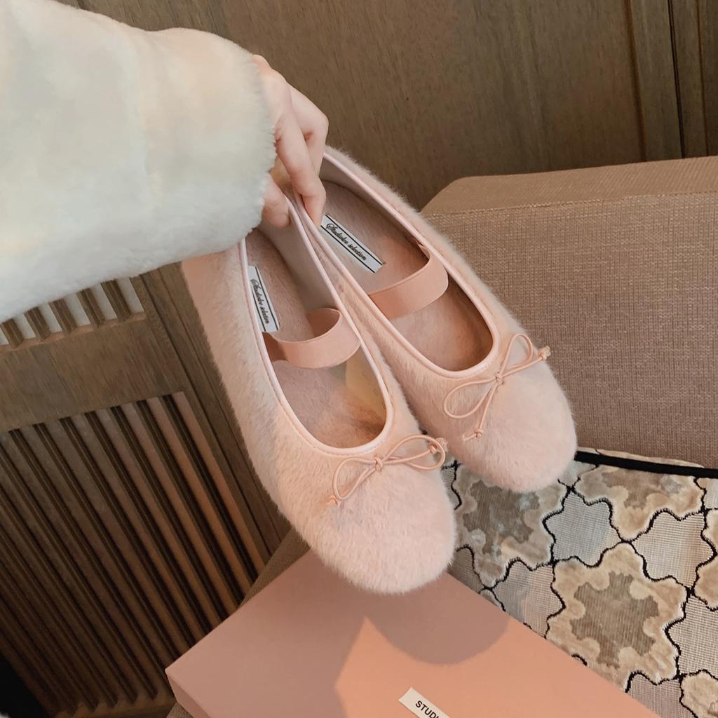 Fashion Mary Jane Shoes Women's Shoes Round Toe Plus Size Women's Shoes Bow Silk Satin Ballet Flats  Spring/Autumn Flats Women Shoes