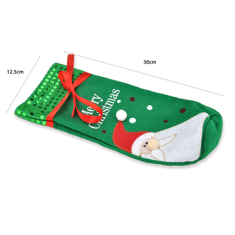 

Санта-Клаус Снеговик Дизайн Крышка для бутылки вина Подарочные пакеты для красного вина Красивое рождественское украшение зелёный