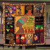 Cozy Vintage Flannel Throw Blanket Empowering African Design Soft Warm Blanket All Season Blanket For Couch Bed Black Girls Gift