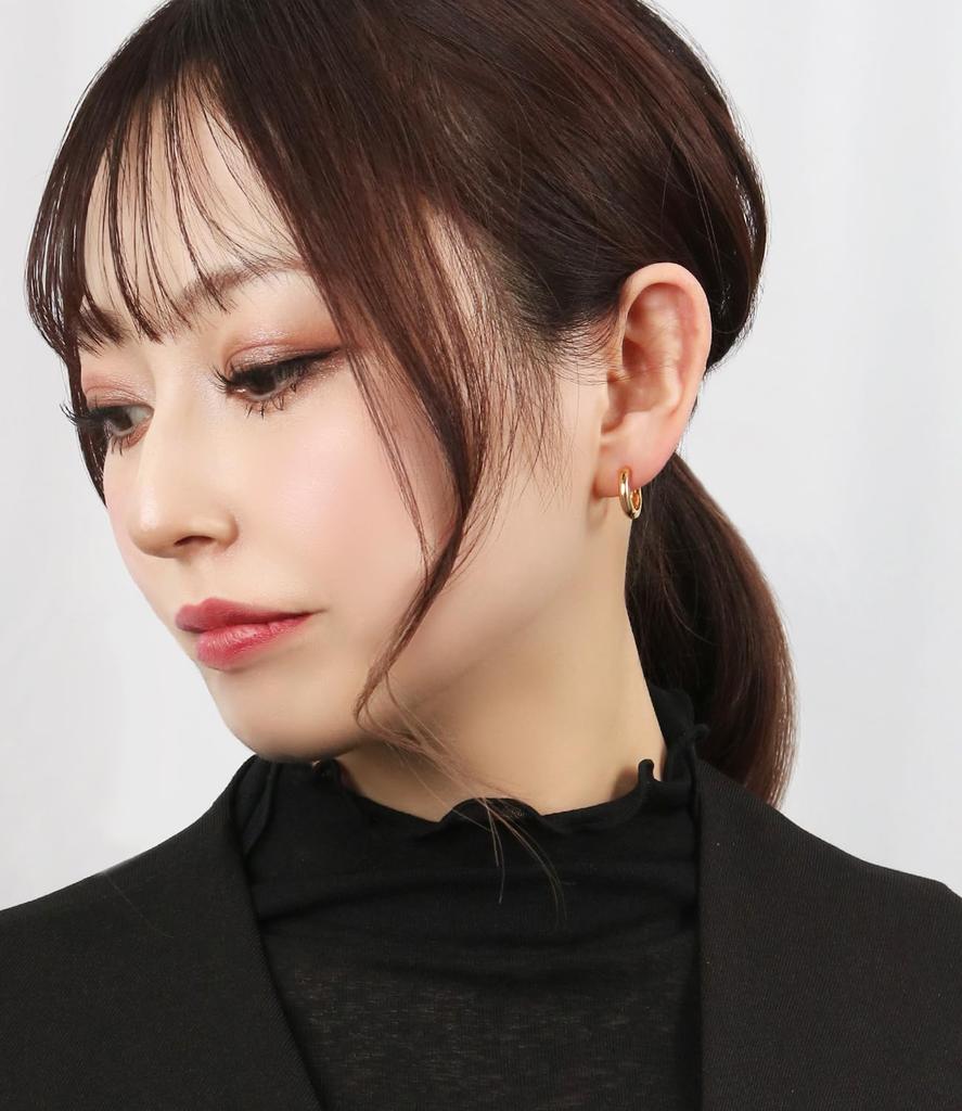[Shinjuku Gin no Kura] Simple K24GP Gold Plain Ring Hoop Earring 1P (Single Earring) Sterling Silver 925 24k Gold Ring Earring Round Classic Men's