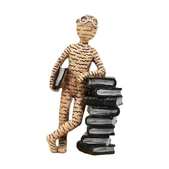 Abstract Reading Men Figurine Modern Sitting Lying Letter Man Statue Home Office Study Room Artistic Decoration Ornament
