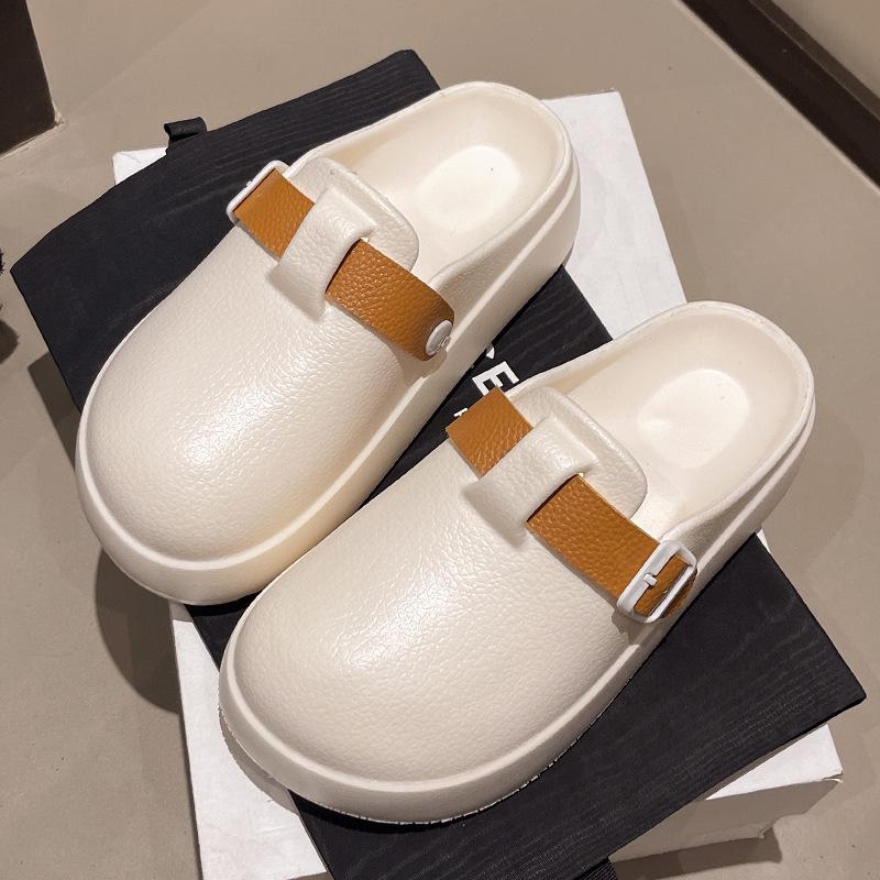 

Женские тапочки летние уличные увеличивающие рост обувь с отверстиями противоскользящие и дезодорирующие пляжная сумка головные сандалии уличные сандалии 40-41 белый