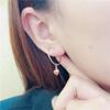 Exquisite Russian Purple Gold Korean Version Peach Heart Simple Earrings Plated Rose Gold Color Gold Heart-Shaped Glossy Love Earrings