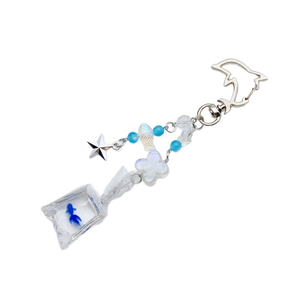 Unique Elegant Styles Goldfish Keychain Fashion Accessory with Ocean Designs and Portable Pendant for All Ages
