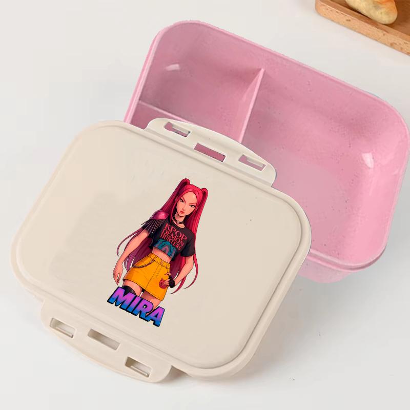 Portable Office Pink kpop Lunch Box Anime Food Storage Containers for k Pop School Picnic Lunchbox Office Dinner Case Gift