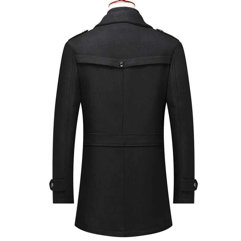 Men's Mid-Length Wool Blend Overcoat - Thickened Winter Coat