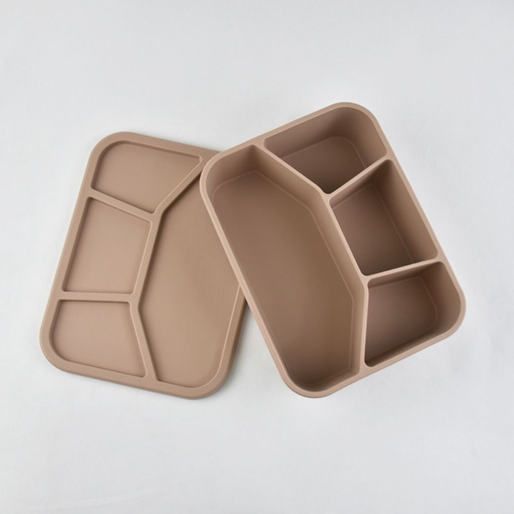 Fresh-keeping Food Storage Container 4 Grids Picnic Fresh Box Easy-to-Clean Snack Box  Camping