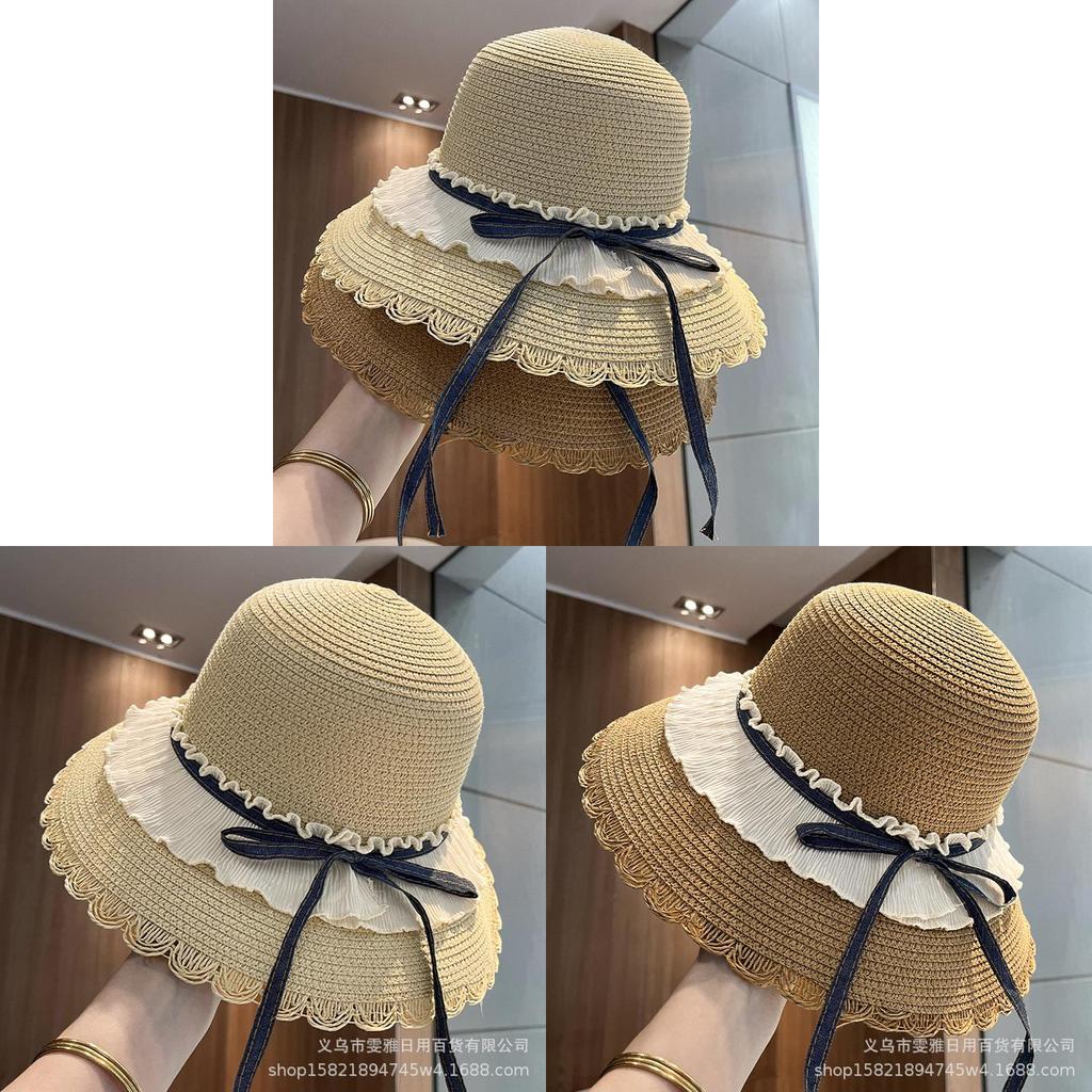 Butterfly Bow Sun Hat For Beach Vacation With Wide Brim And Breathable Material