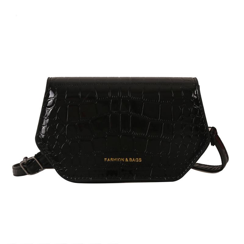 Popular Niche Creative Fashion Styling Crocodile Pattern Glossy Shoulder Messenger Bag Women's 2025 Autumn New Small Square Bag