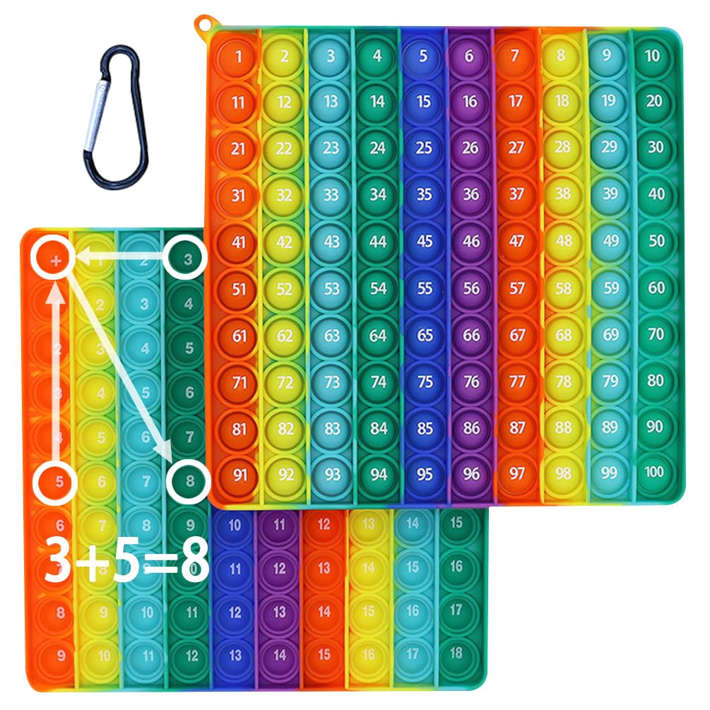 

Squeeze toy Educational Learning Board Stress Relief Decompression For Children and Birthday Gift (Numbers 1-100, double-sided printing) Push-Pop Toy,