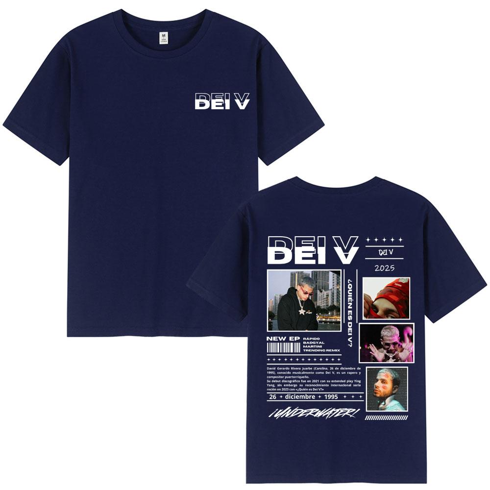 Rapper Dei V Quien Es Dei V? Tour 2025 T-shirts Men Women Hip Hop Oversized Music T-shirt Classic O-Neck Loose Unisex T Shirt