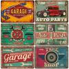 Route 66 Car Metal Dad's Garage Metal Tin Signs Poster Vintage Tinplate Retro Plaque Garage Man Cave Tire Shop Wall Art Decor