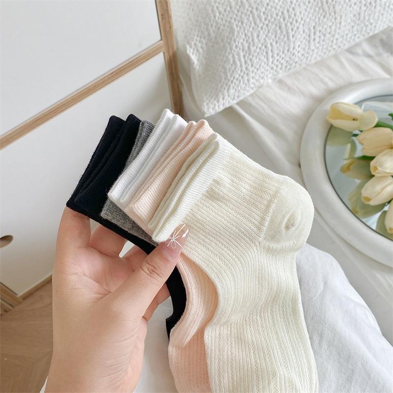 Summer Thin Perforated Mesh Socks for Women, Short Ballet-style Pure Cotton Short Socks for Women