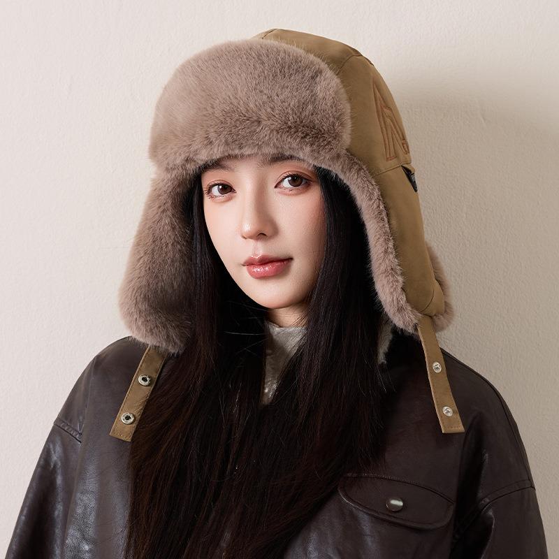 Women S Winter Fall Embroidered Fur Lined Trapper Hat