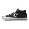 Converse Star Player 76 Scarpe di Tela Comode Versatili Resistenti Mid-Top Sneakers Unisex Nere Bianche A06920C