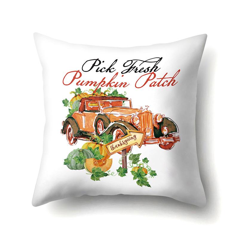 Thanksgiving Pillowcase Blessing Maple Leaf Pumpkin Sofa Cushion Cover Office Home Living Room Pillowcase